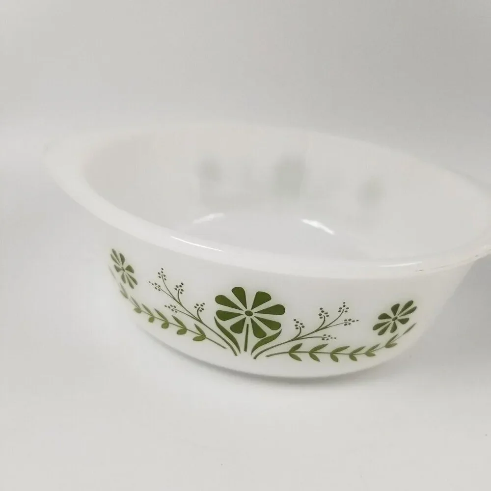Vintage Glasbake Daisy Day Jeannette Casserole Dish Divided Vegetable Lot 2
